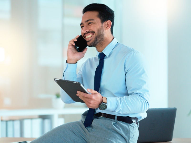 a man with his phone