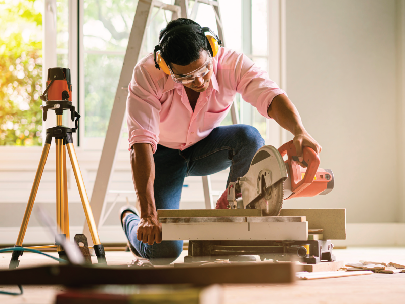 a man doing renovations on his home