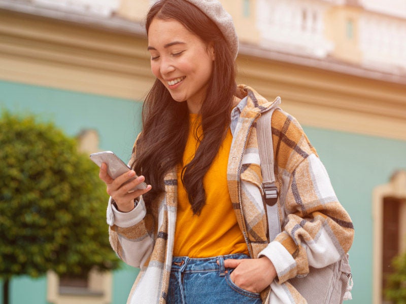 a woman on her phone