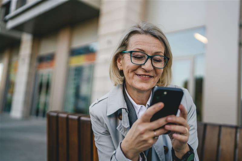 a woman on her phone