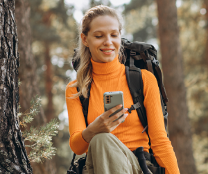 Woman with a phone. 