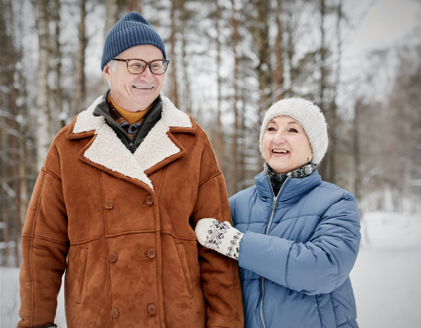 A couple in the snow