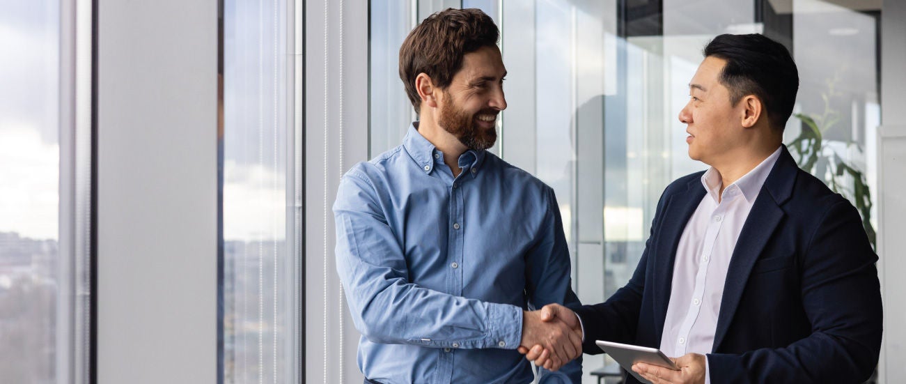 Two men shaking hands