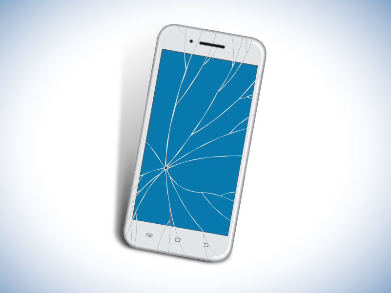 a broken smartphone