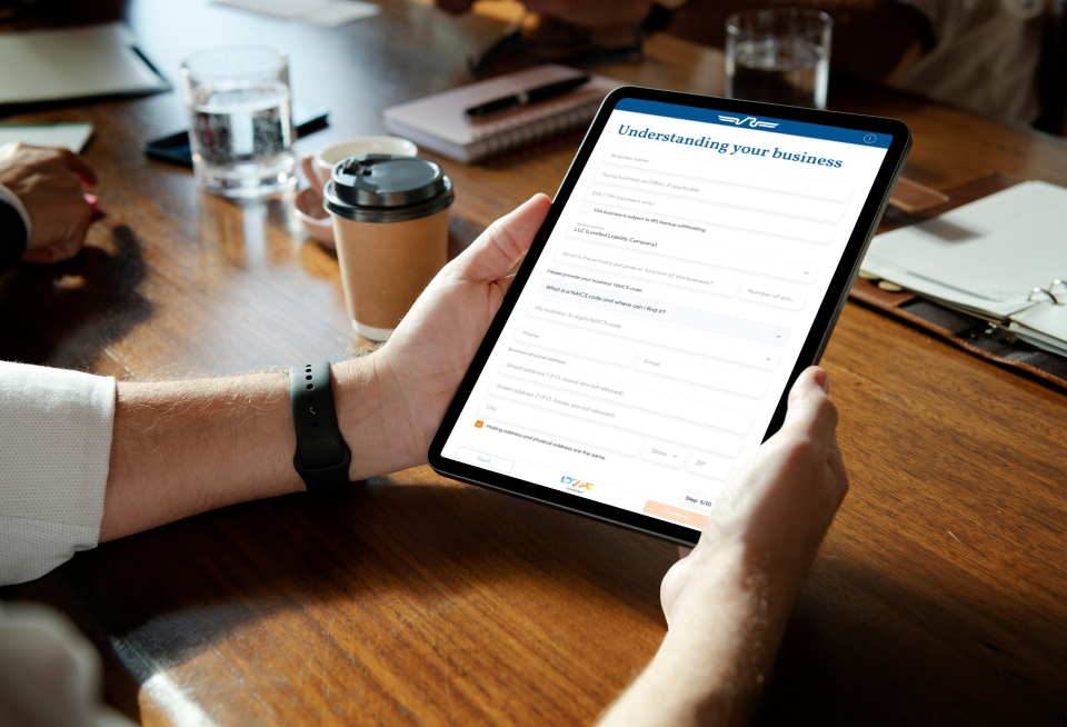 Person looking at a tablet