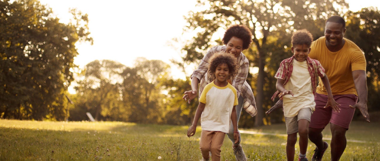 Family in a field